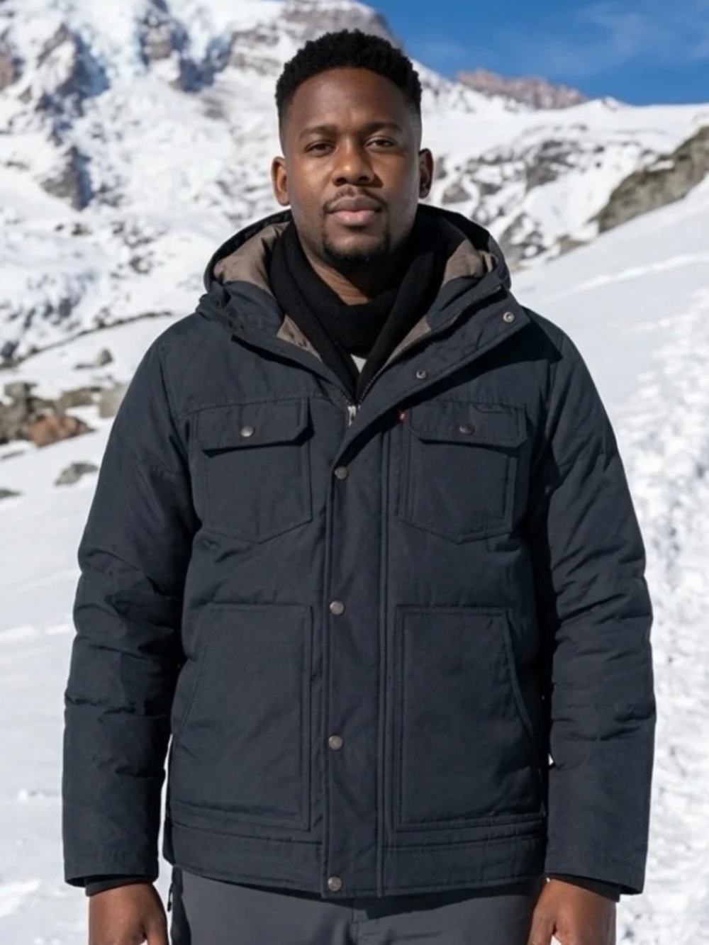 Levi Strauss & Co. Navy Blue Men’s Winter Hooded Puffer Jacket Coat-L